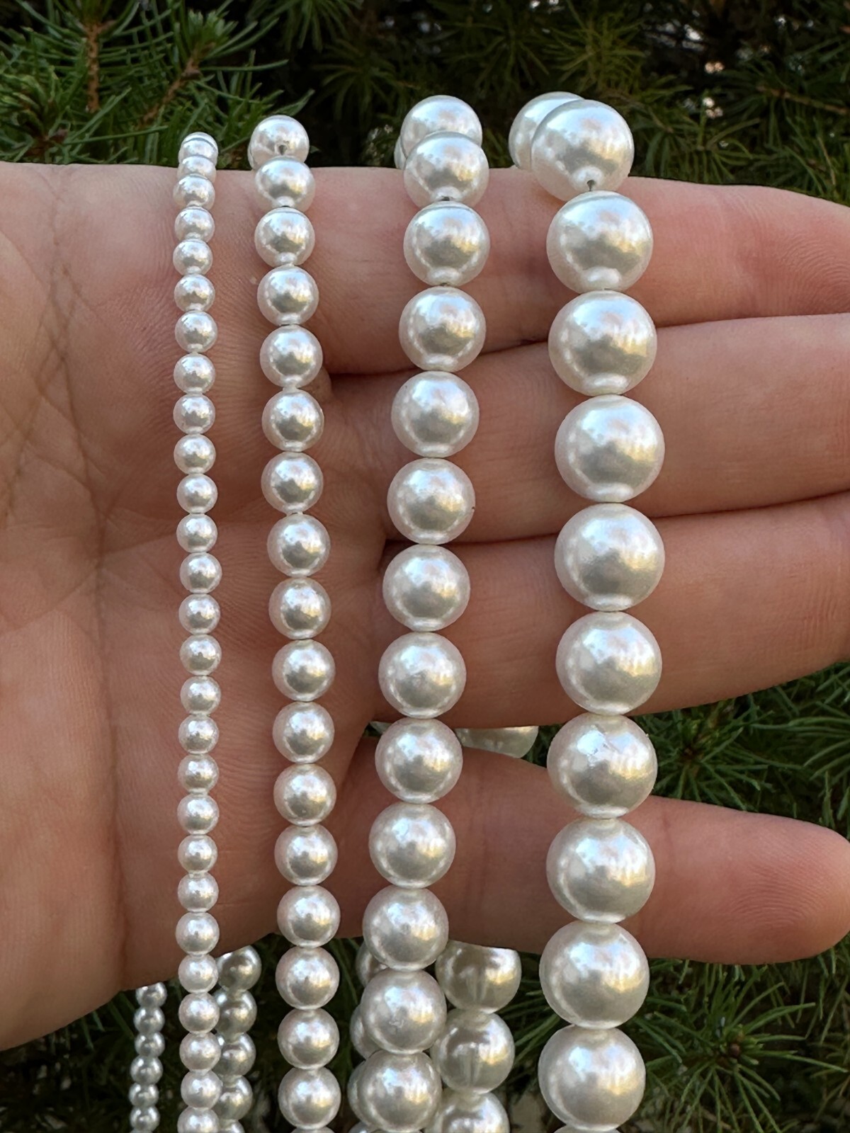 Cultured Pearl Necklace W. Real 925 Silver Clasp For Men Women 4-10mm All Length