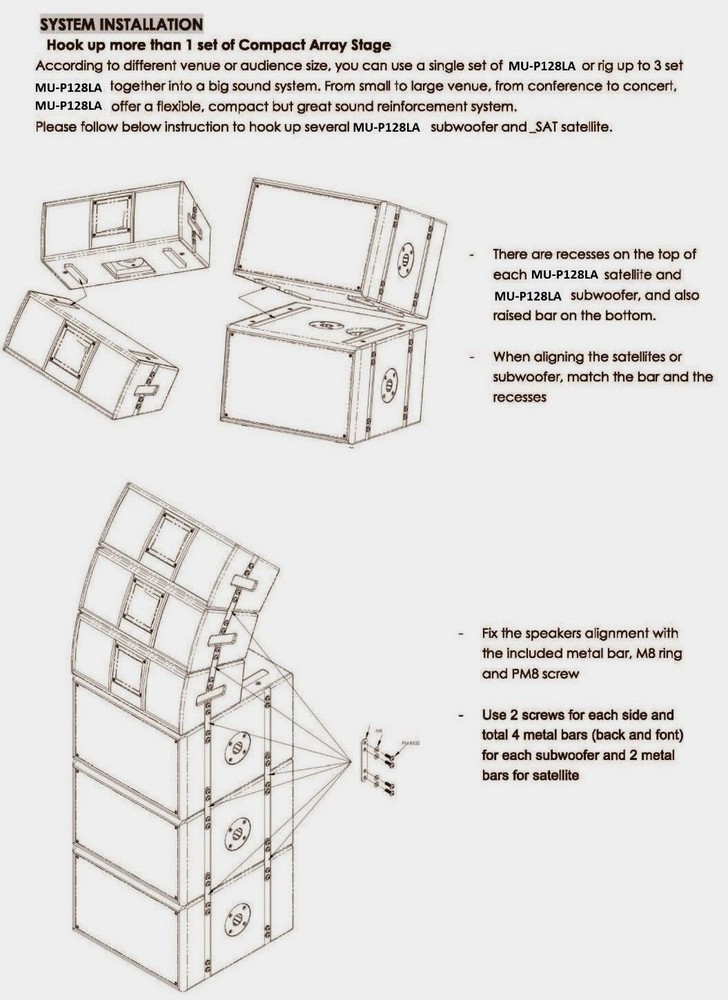 MUSYSIC Professional Line Array Active 4000W 15" Base with 2x8" Speaker System