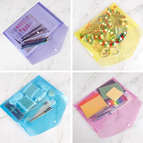 28Pk Plastic Envelope Document Folders A4 Size File Envelopes for School Office