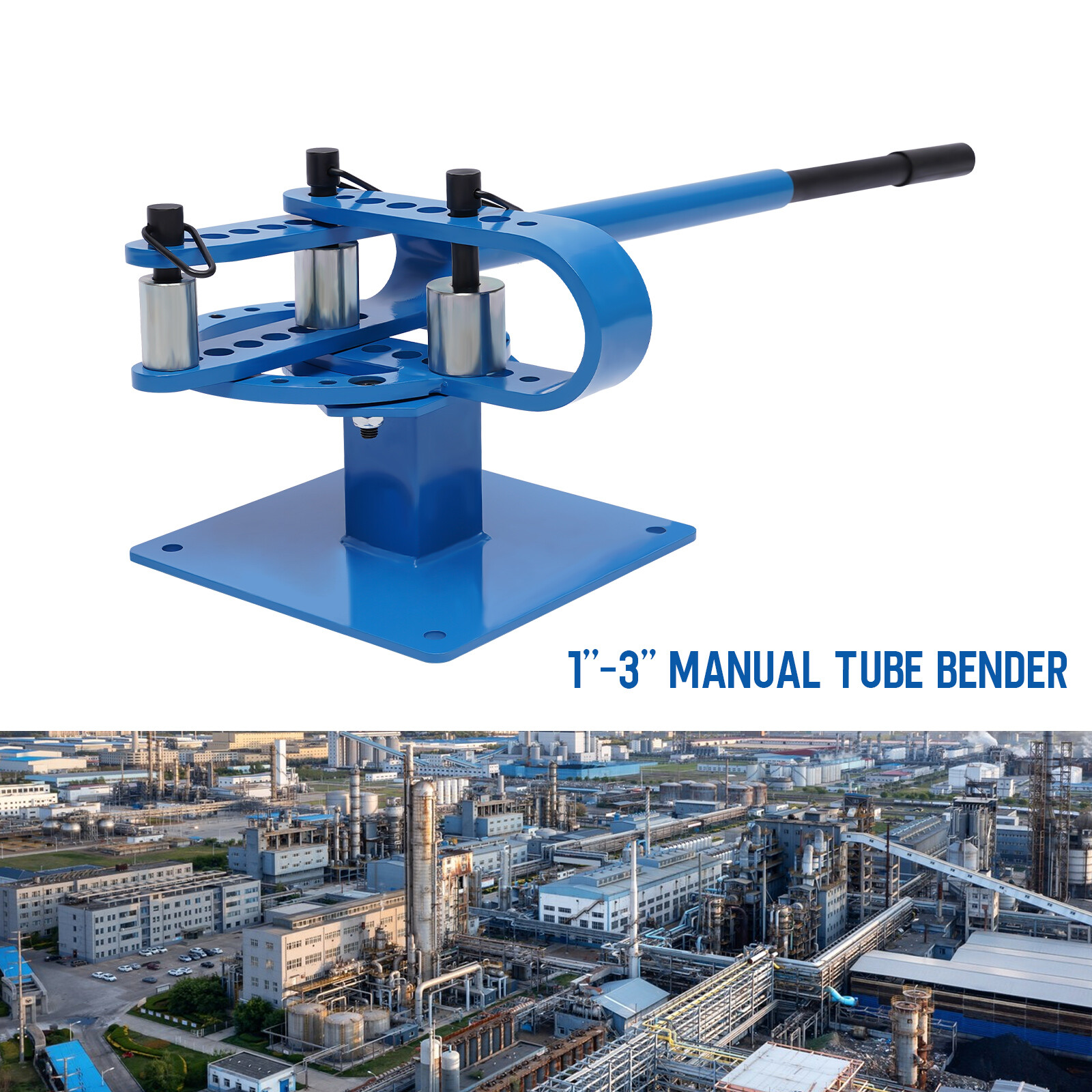 Premium Manual Pipe Bender 1''-3'' with 7 Dies for Versatile Bending