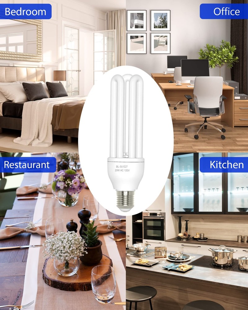 2 Pack 3U 20W Replacement Bulbs for 20W Bug Zapper with E27 Base, Compatible