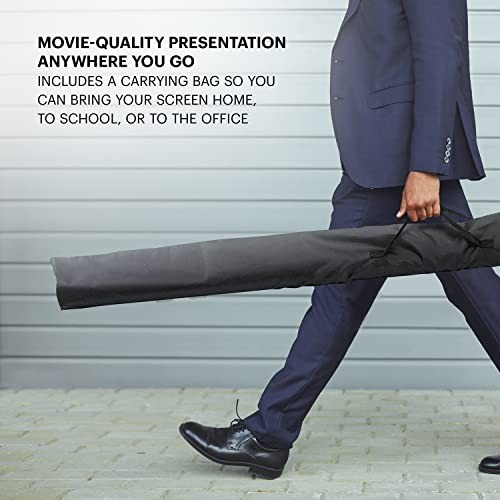 60 Inch Projector Screen with Stand | Pull Down Projection Backdrop for