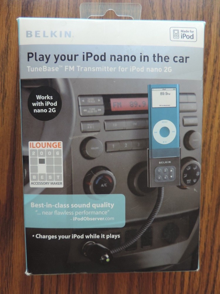 BELKIN TRANSMITTER TUNEBASE FM PLAY AND CHARGE IPOD CLEARSCAN TECHNOLOGY BLK