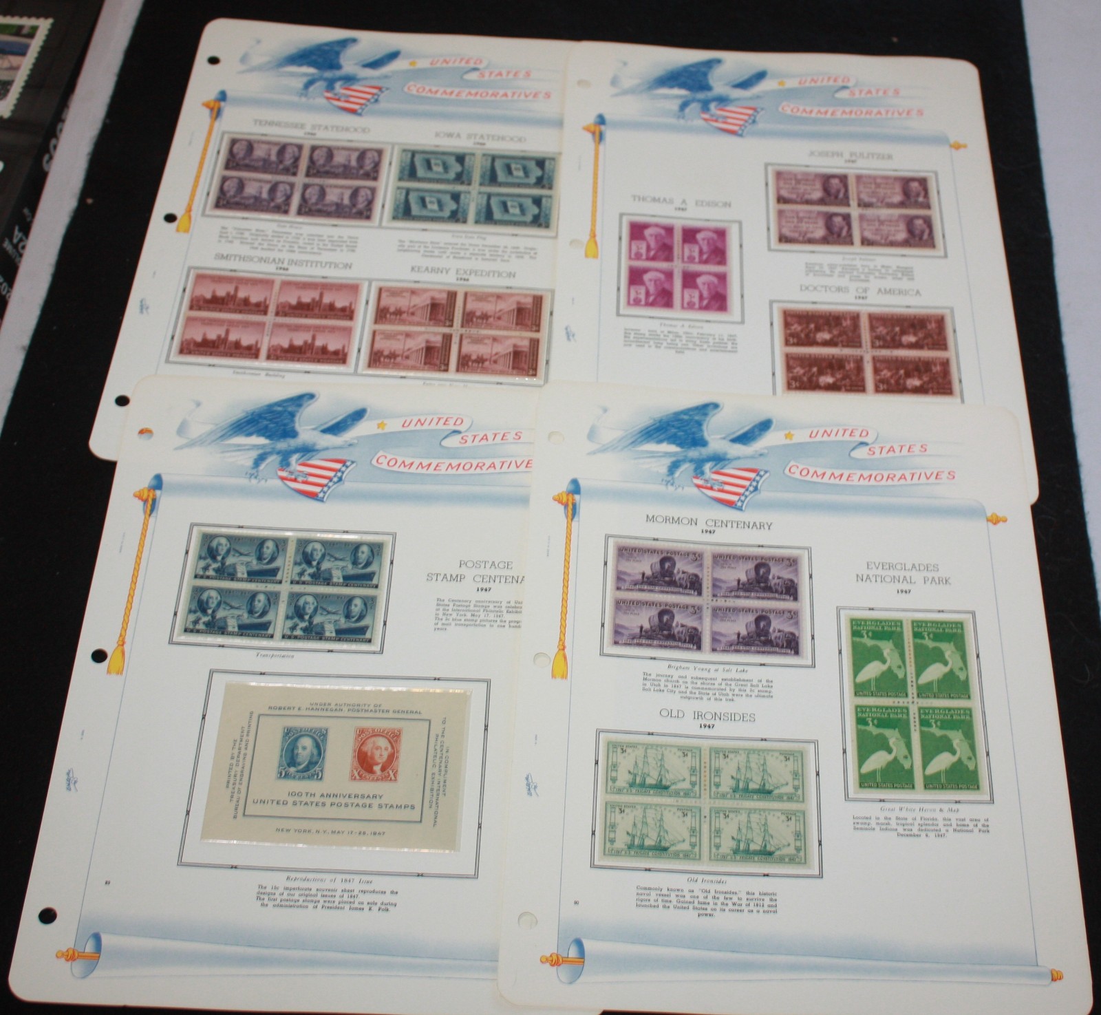 1946 - 1947 -11 MNH BLOCKS OF 4 - 1 MNH PHILLATELIC ISSUE - SC# 941-952
