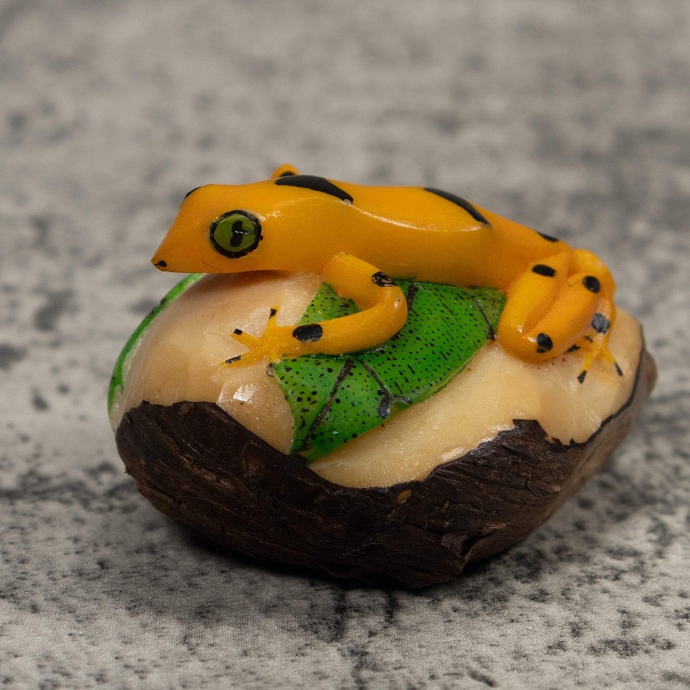 Golden Frog Tagua Carving