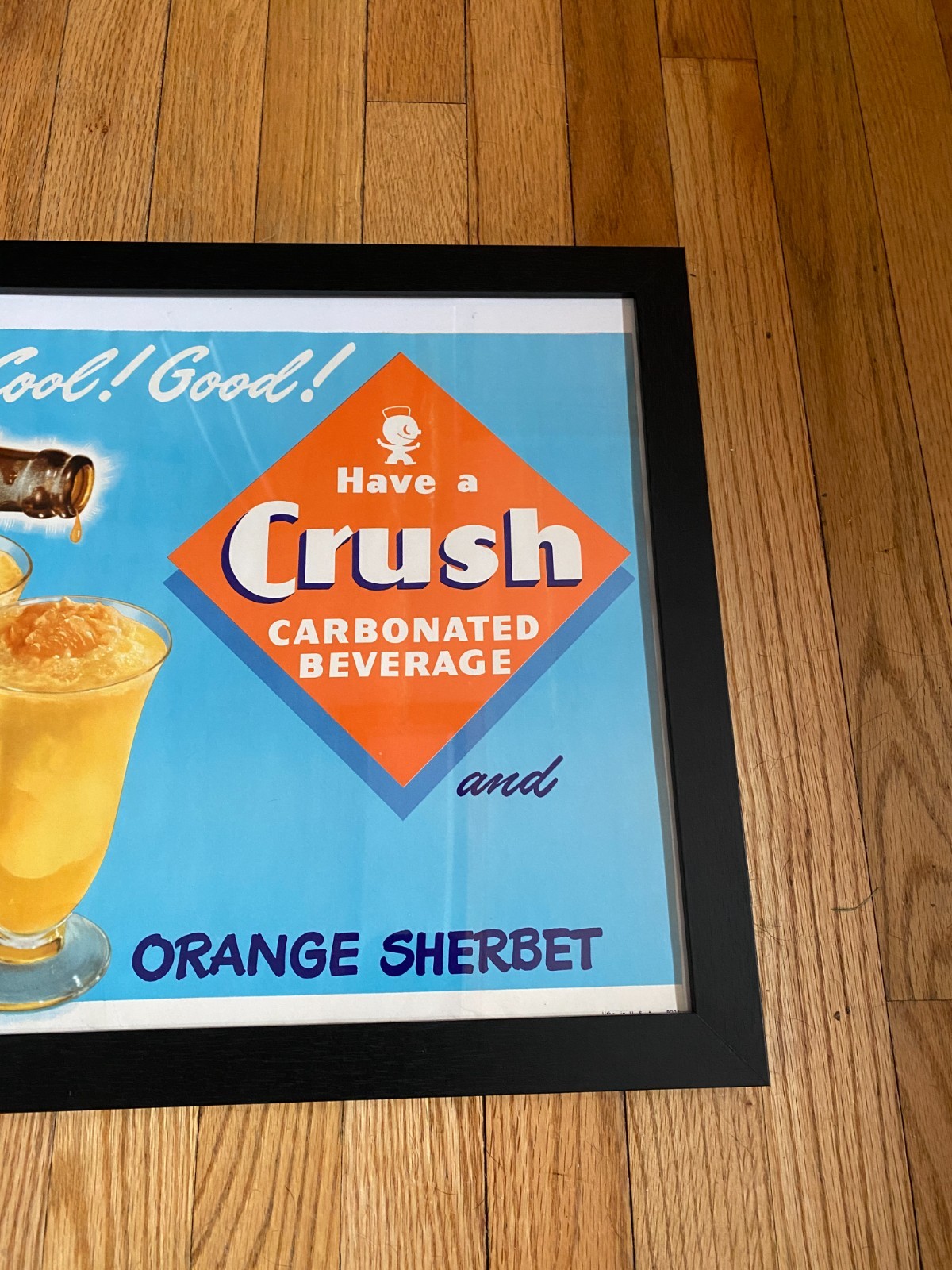 VINTAGE CRUSH SODA SIGN - PAPER - ORIGINAL!! 24" x 16" VERY NICE!!