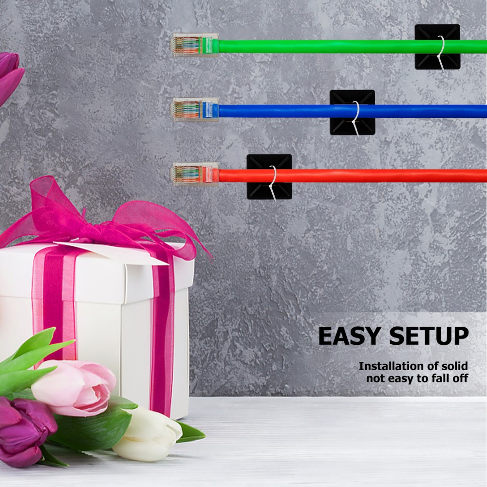 100 Pcs Cable Clips Multipurpose Tie Self-adhesive Buckle Fixator Wire
