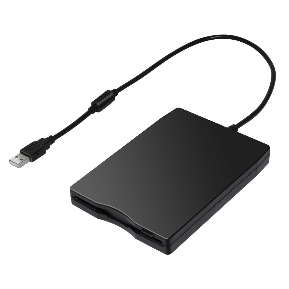 BT144 Slim Black USB External Floppy Disk Drive Plug Play USB Powered