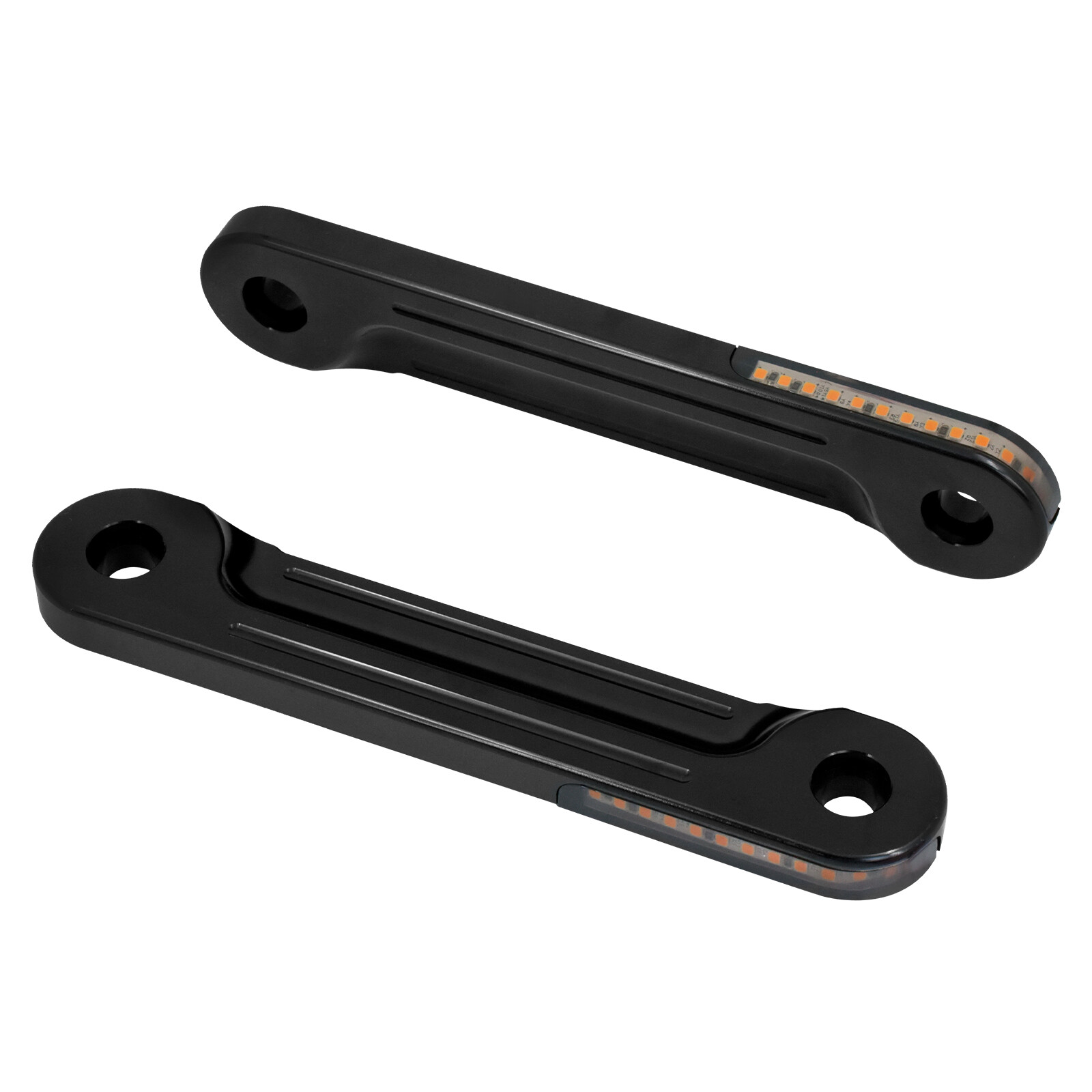 Black LED Flush Fork Turn Signal Side Light Fit For Harley Touring Glide 1998-up