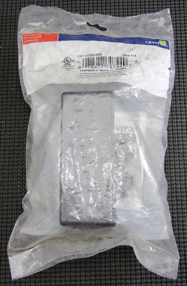 LEVITON 41089-0DN BLACK DIN RAIL-MOUNT EMPTY BOX