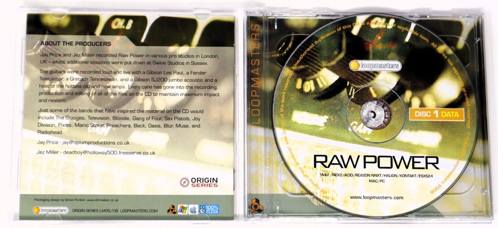 Loopmasters Raw Power Sample Library/Sound Library/Sampling Double CD 2003