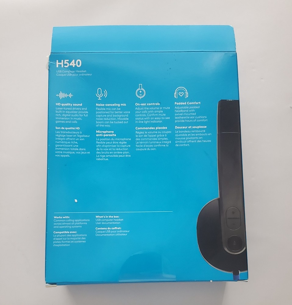 Logitech H540 USB Computer Headset w/Mic - Black