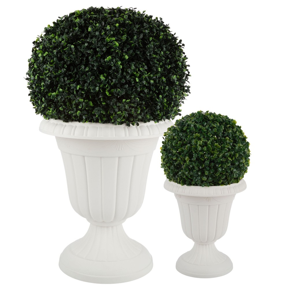 Large & Small Outdoor Urn Planter 2-Pack Brown