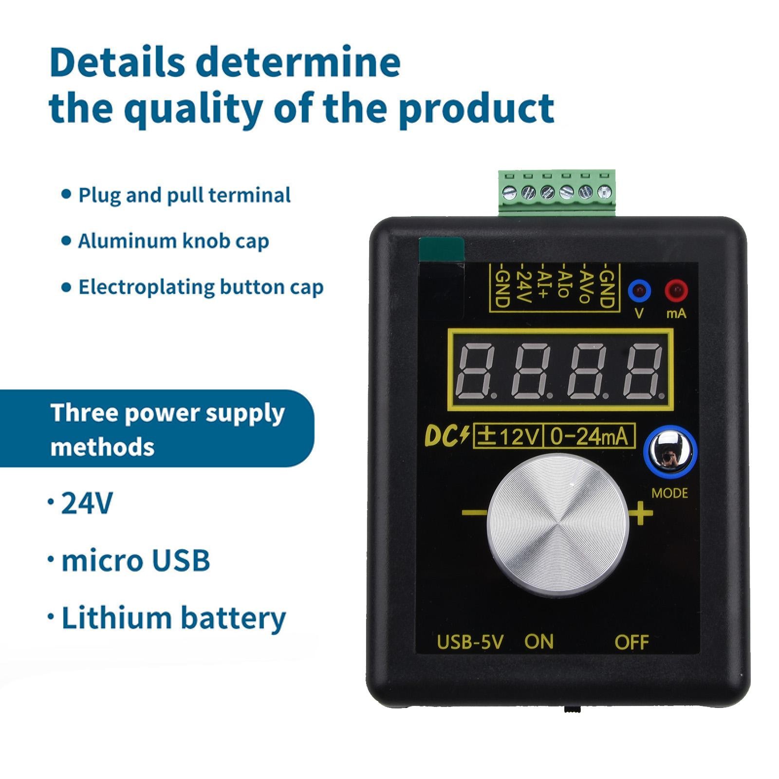 DC 0~10V 0~24mA Current Voltage Analog Simulator Signal Generator w/ Battery xx