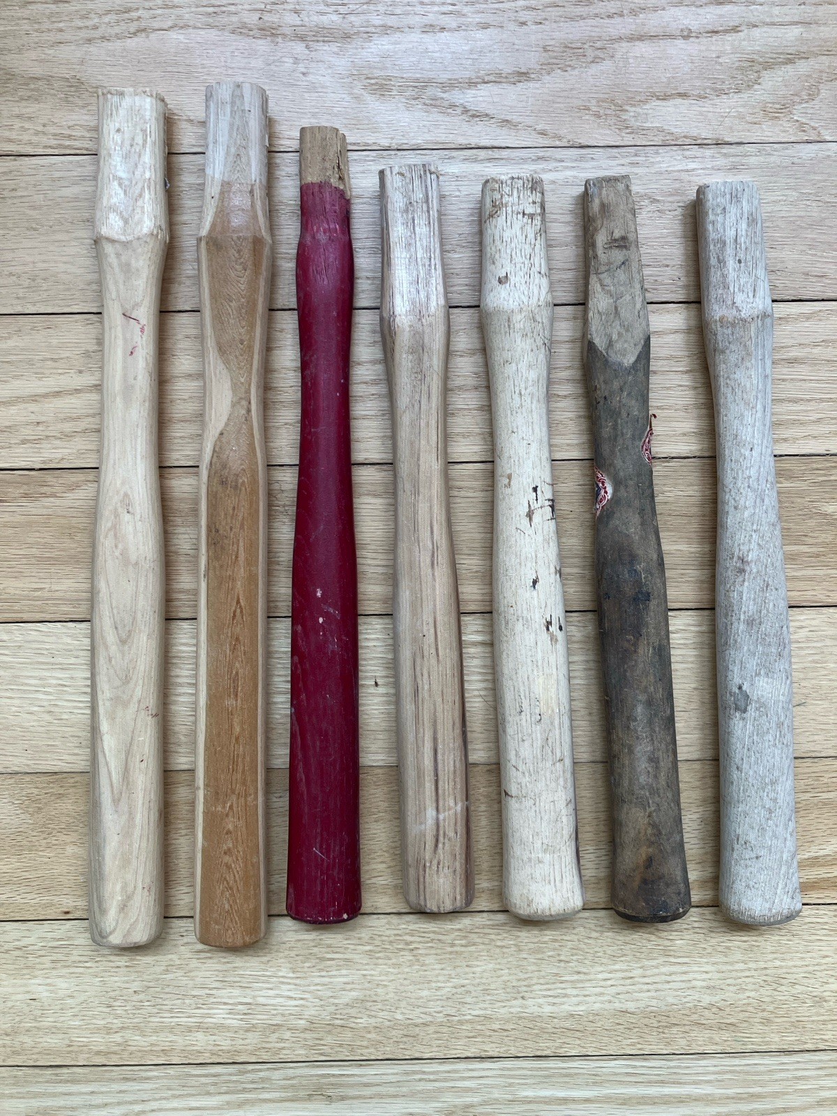 LOT OF 7 VINTAGE HAMMER REPLACEMENT HANDLES 14" - 16"- CARPENTER BLACKSMITH