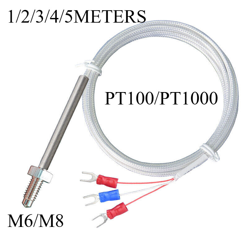 3-Wire PT100/PT1000 Screw M6 Thread Thermal Resistance Temperature Sensor
