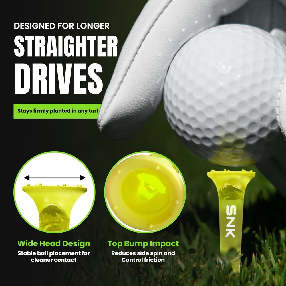 SNK Golf Tees (3 Pack-21pcs) – Virtually Unbreakable Plastic – Long Drive