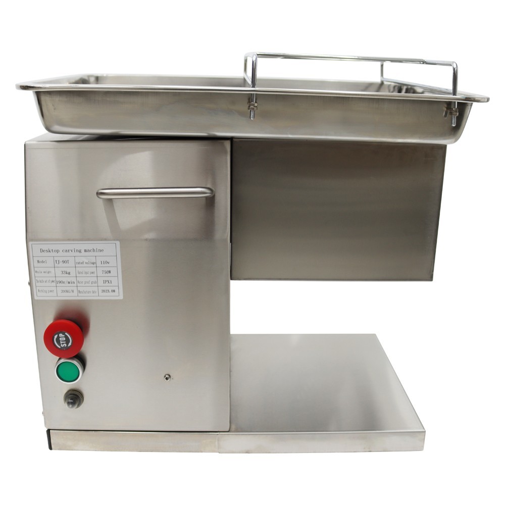 110V Commercial Meat Cutter 6mm Blade Beef Pork Cutting Machine 200Kg/h 650W