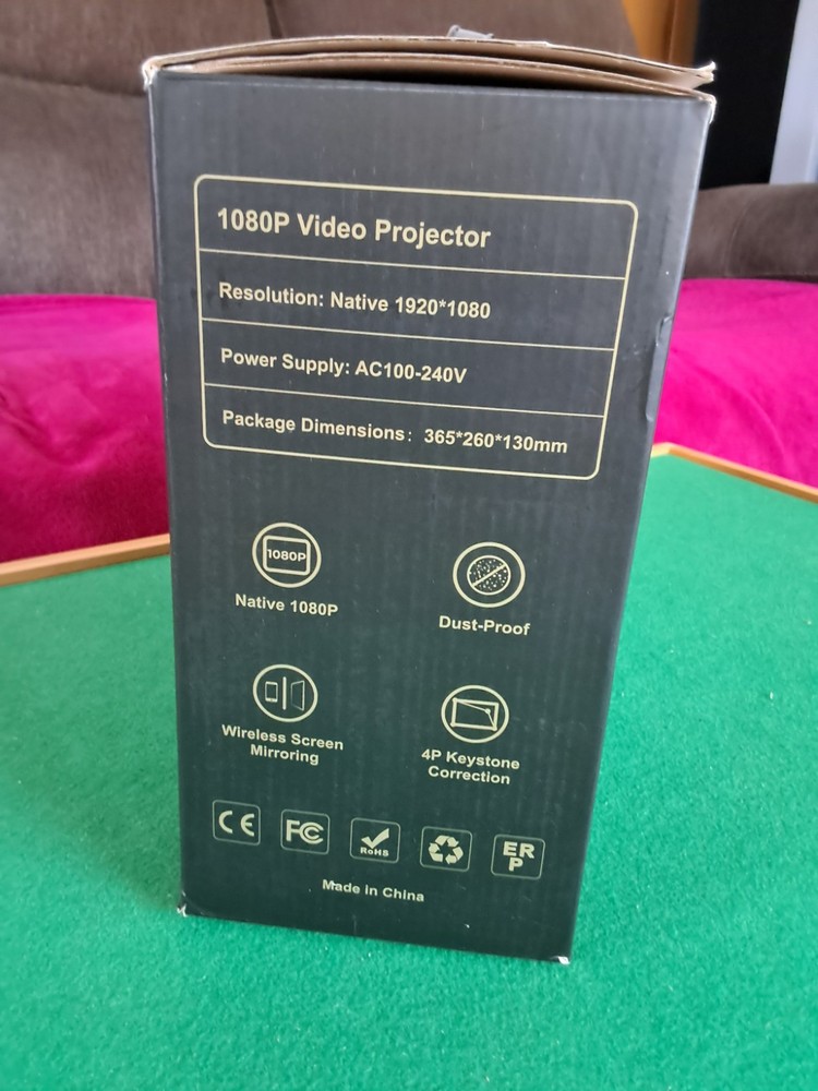 Tkisko Black 1080p Portable Projector