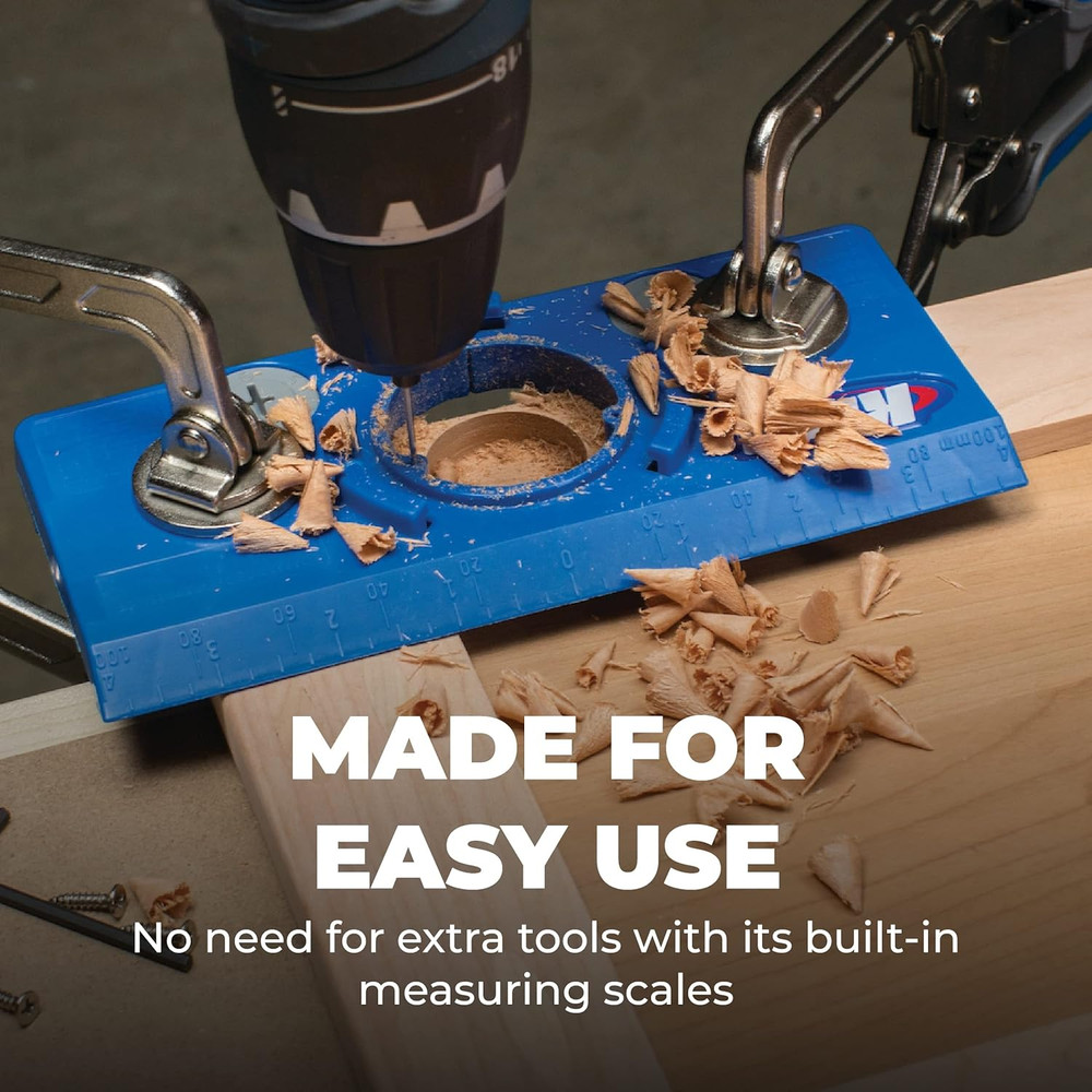 KHI-HINGE Concealed Hinge Jig – Precision Cabinet Door Hinge Tool – Drill Gui...