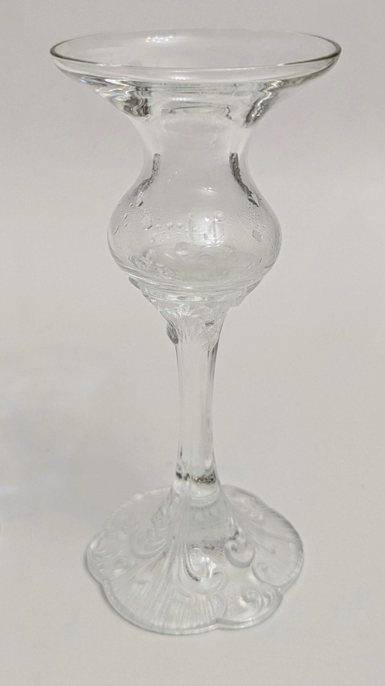 Vintage Patterned Glass Candle Holders