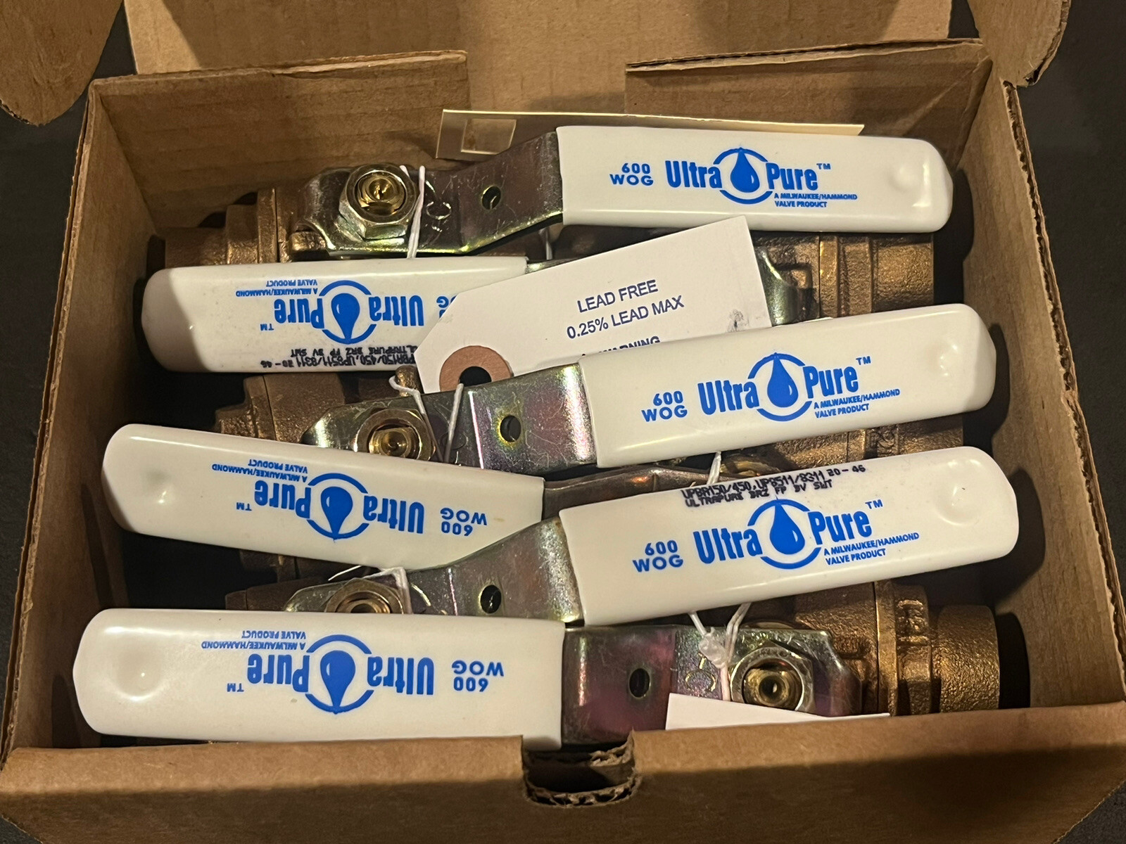 (6) 3/4" Sweat Full-Port Lead-Free Bronze Ball Valve 600WOG 150WSP, MADE IN USA