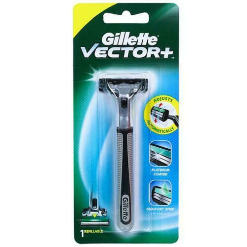 4x Gillette Vector Razor Handle + 1 Refill Blade and Pivot Head (fits Atra)