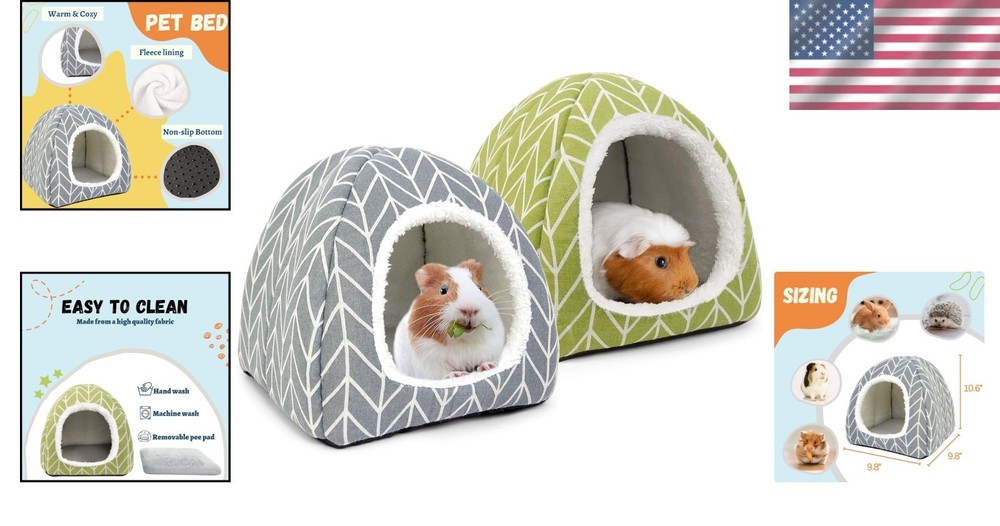 Cozy Guinea Pig Hideout Bed - 2 Pack