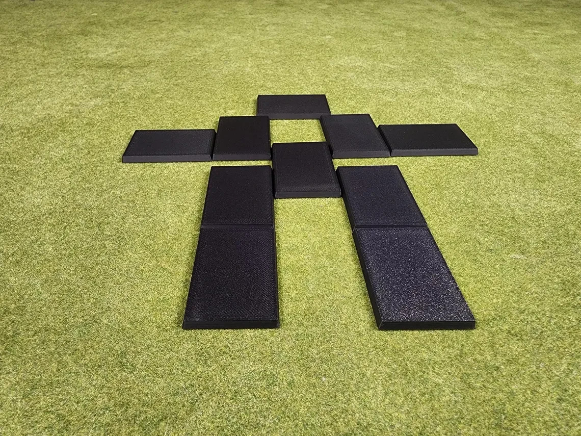 60x100mm Square Bases - Plain Beveled Bases - Wargaming Old School Bases