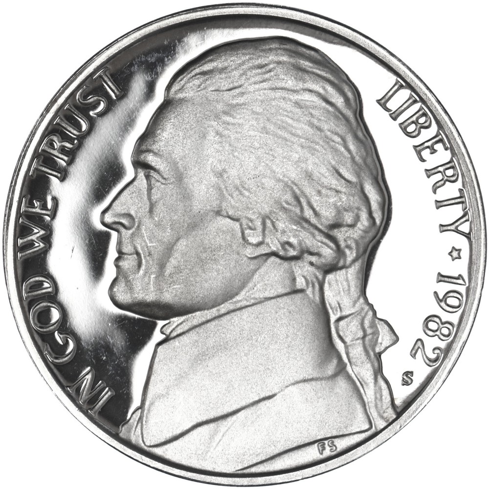 1982 S Jefferson Nickel Gem DCam Proof
