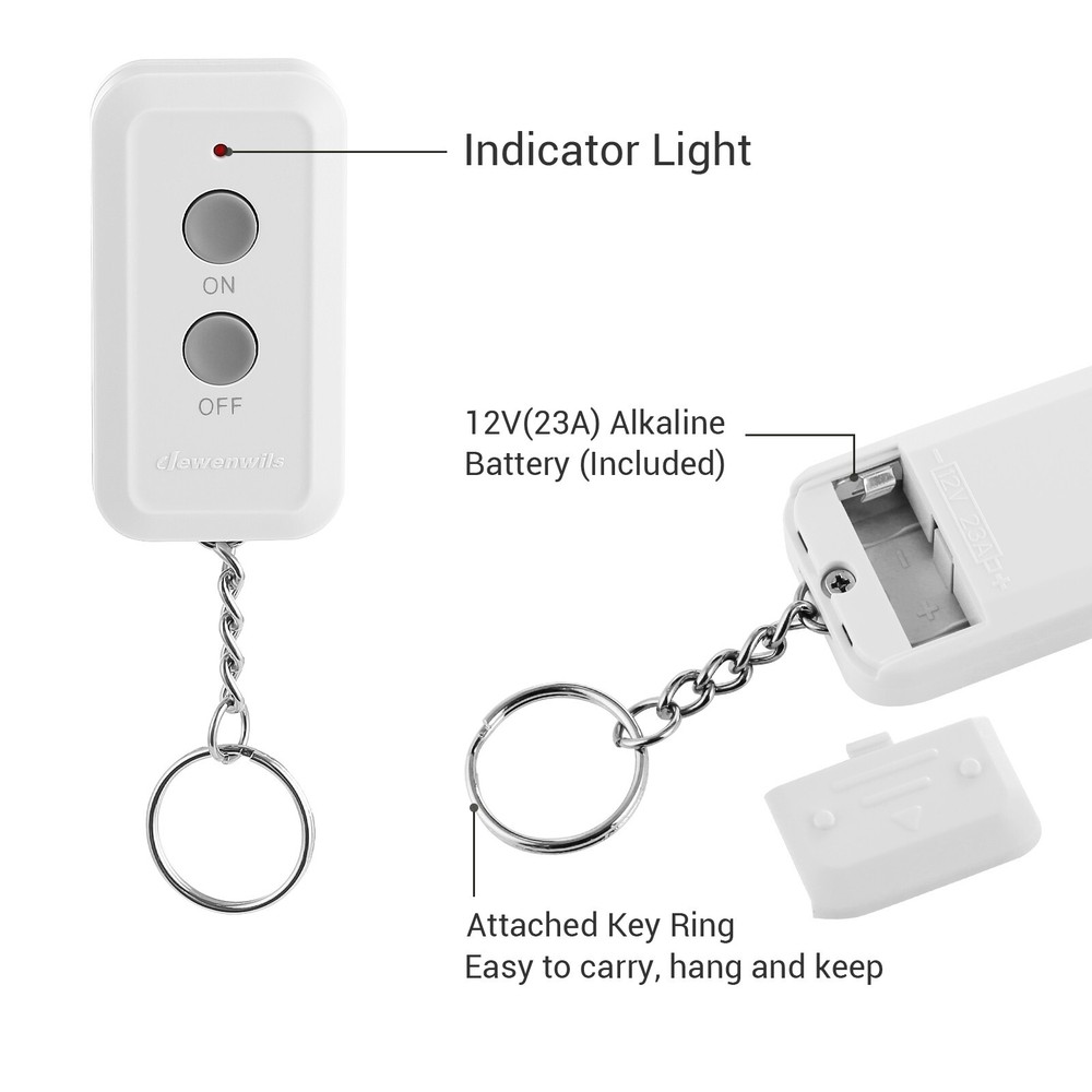 DEWENWILS Remote Control Light Lamp Socket Wireless Light Switch Kit E26/E27