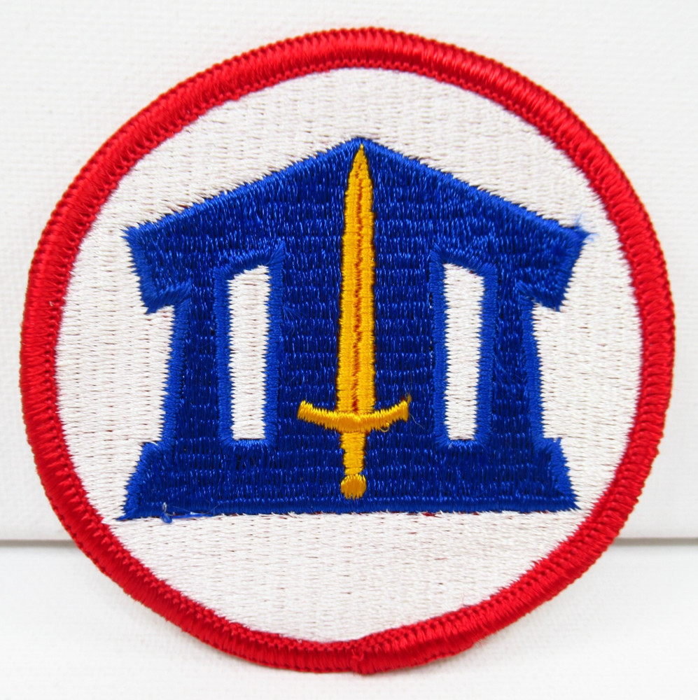 ROTC Patch Reserve Officer Training Corps Badge Sword Building Red Border