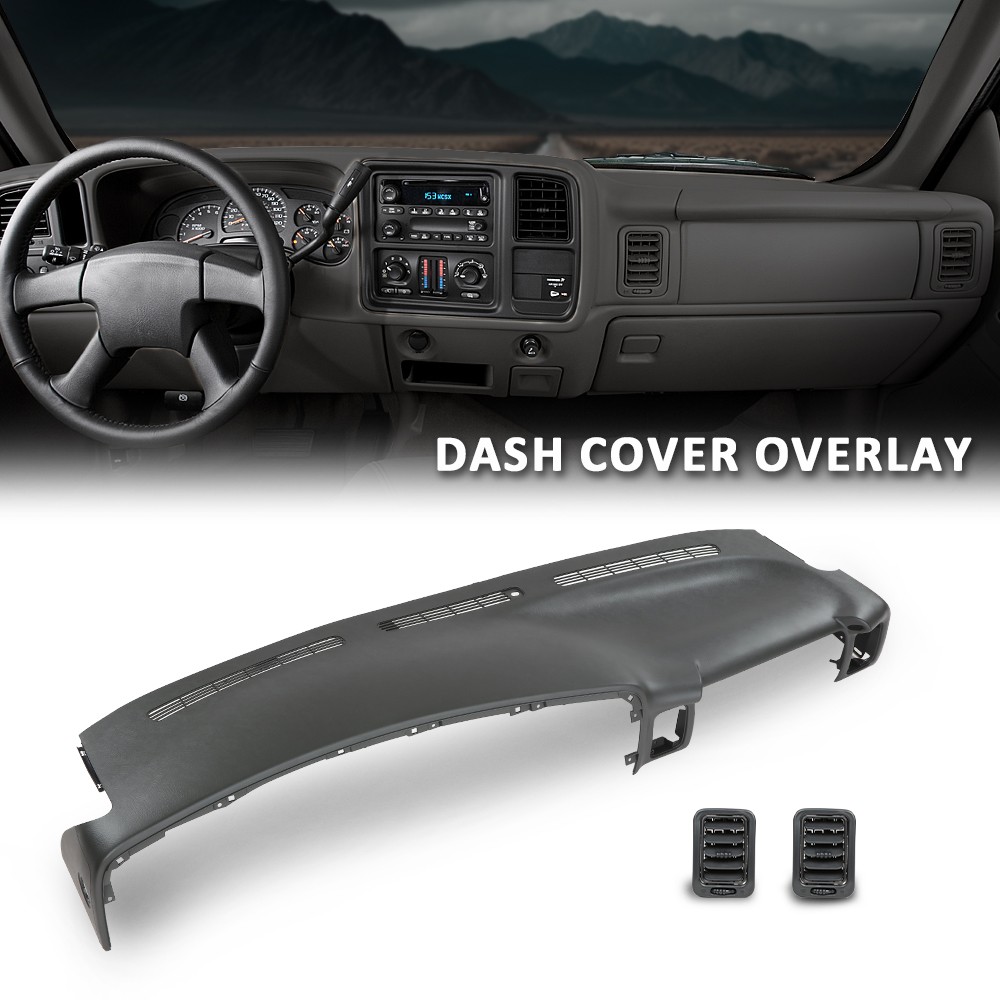 Fits 1999-2006 Chevy Silverado Sierra Molded Dash Cover Cap Board Overlay Gray