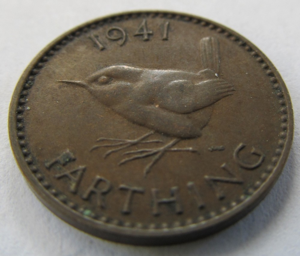 1941 Farthing, George VI, KM #843
