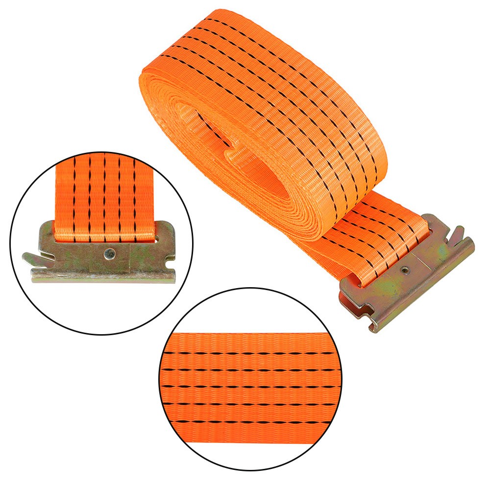 4 Pack 2"×20' E-Track Ratchet Tie Straps Trailer Orange 4400lbs Tie Down Straps