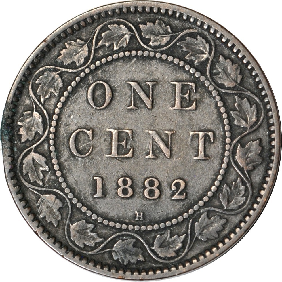 1882-H 1C Canada One Cent VF K19181