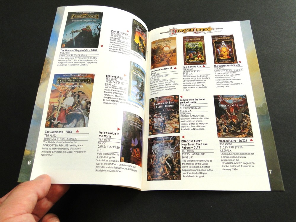 Vintage Summer/Fall 1993 TSR Catalog