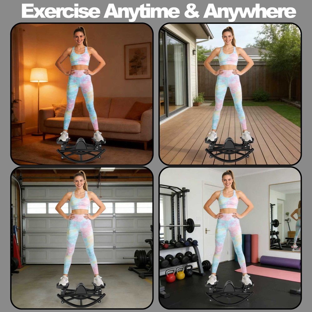 Lateral Rocking Stepper with Resistance Bands, LCD & Mat