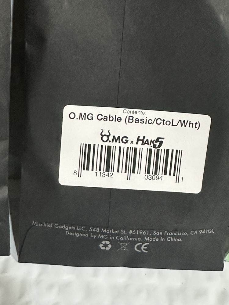 O.MG Adapter KEY CROC Hak5 Wi-Fi , Programmer, Omg Cables 4 Pack