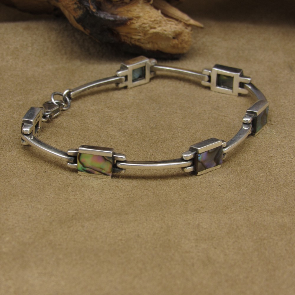 Abalone Shell Sterling Silver Ink Bracelet From Thailand
