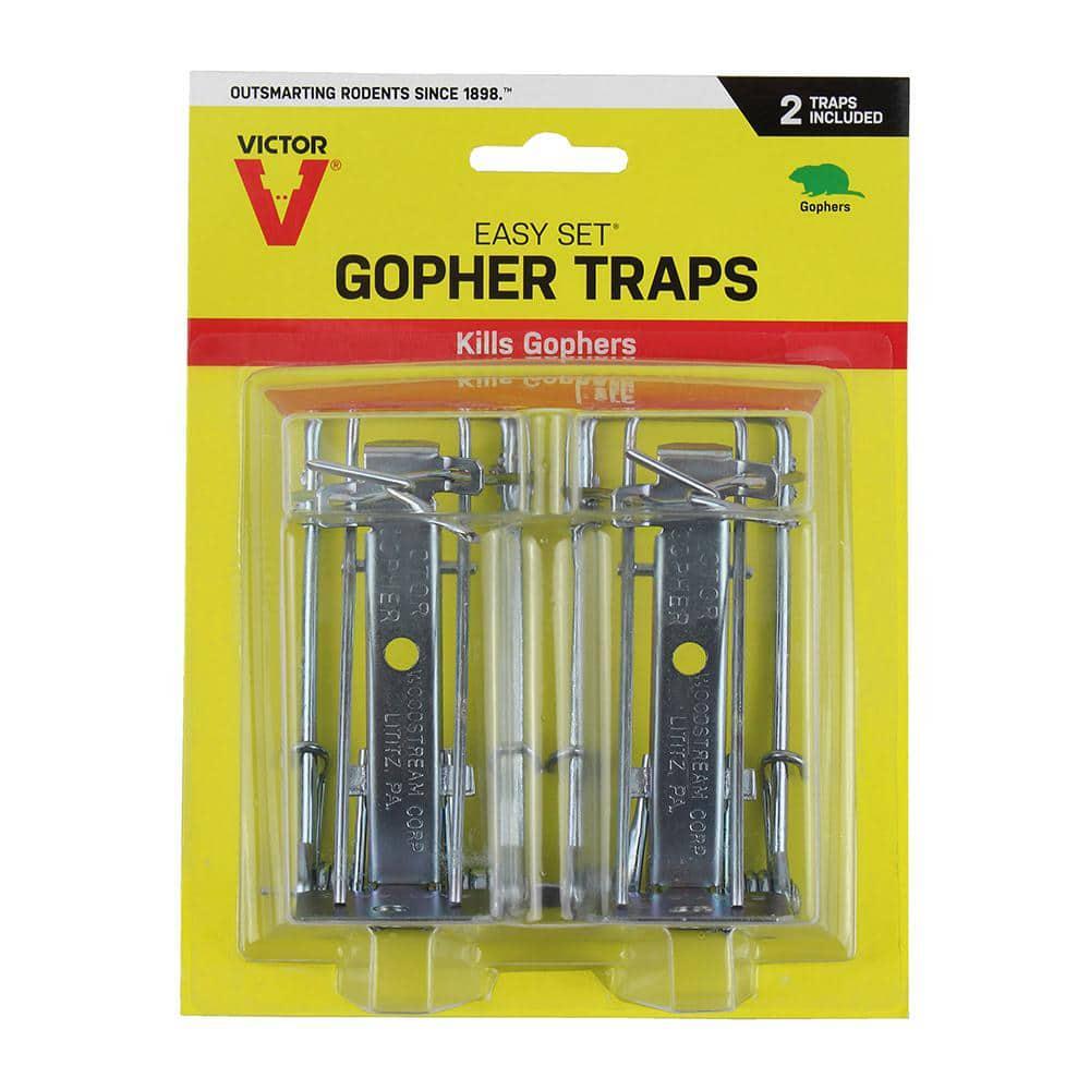 Easy-Set Outdoor Gopher Trap Galvanized Steel Allows Durable Soil Types, 2-Pack
