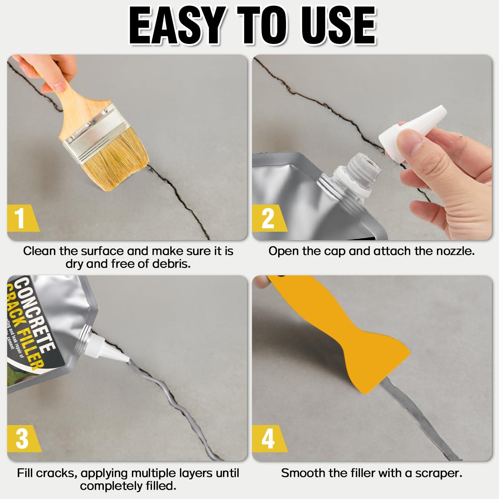 Self-Leveling Concrete Crack Filler High Elasticity Liquid Cement Repair Sealant