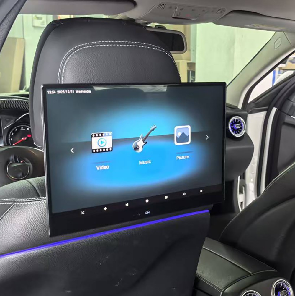 For Audi Q7 2019 Car TV Headrest Player Rear Monitor Video HDMI WIFI Android 16