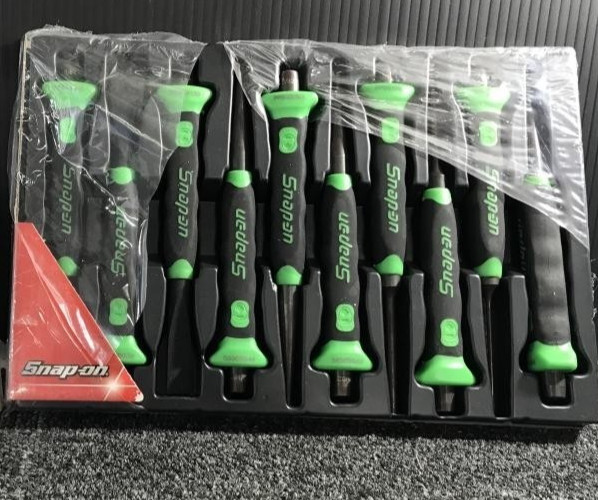Snap-on PPCSG710 Green 10 pc Soft Grip Punch and Chisel Set [Used]