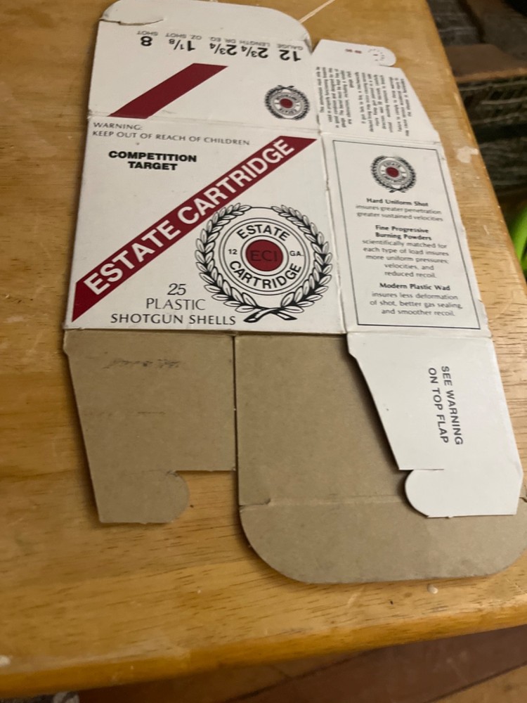 Estate Cartridge empty shot gun shell box