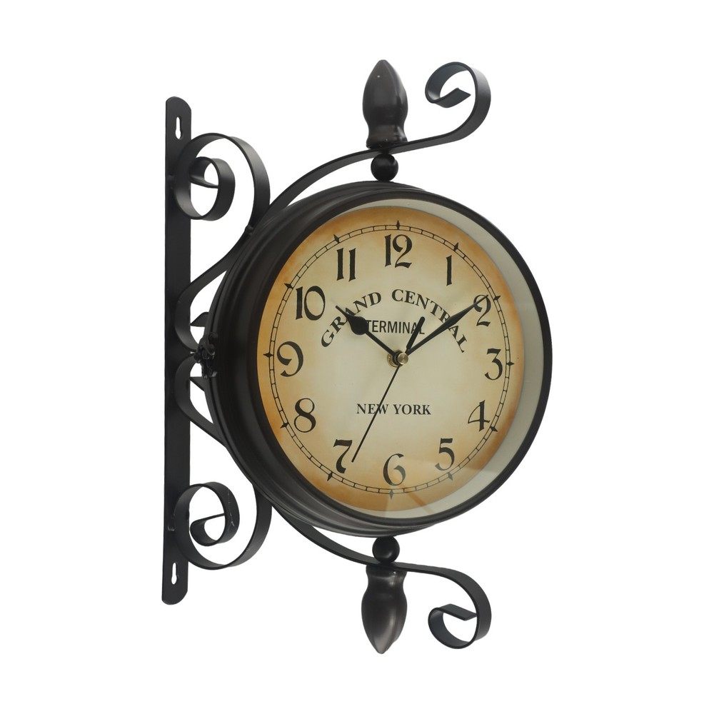 Train Double-Sided Clock Wall mount Hanging Decor Wall Clock Iron Brand New