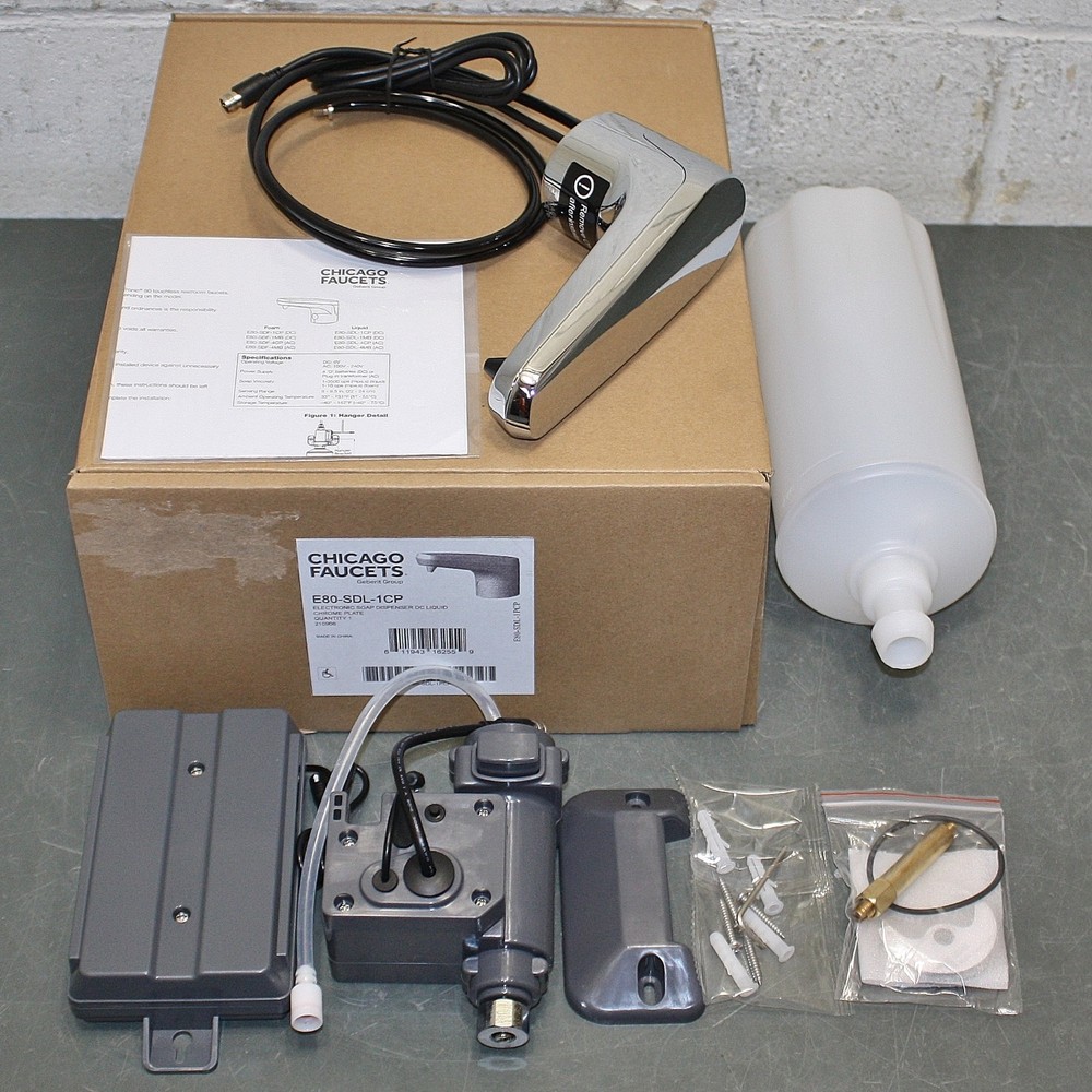 Chicago Faucets Electronic Sensor Liquid Soap Dispenser E80-SDL-1CP, E-Tronic 80