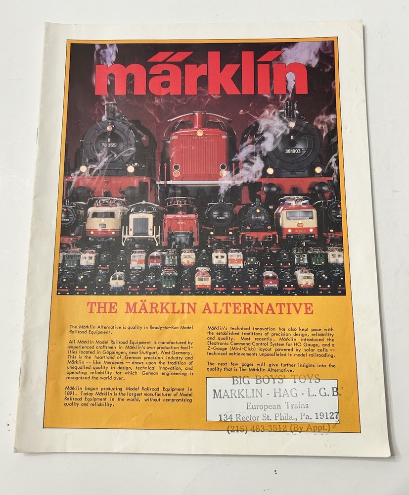 Marklin Train Catalog Vintage 1980’s Model Railroad