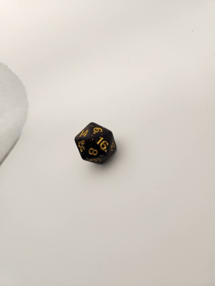Dungeons and Dragons dice D20 Black And Gold Oversized