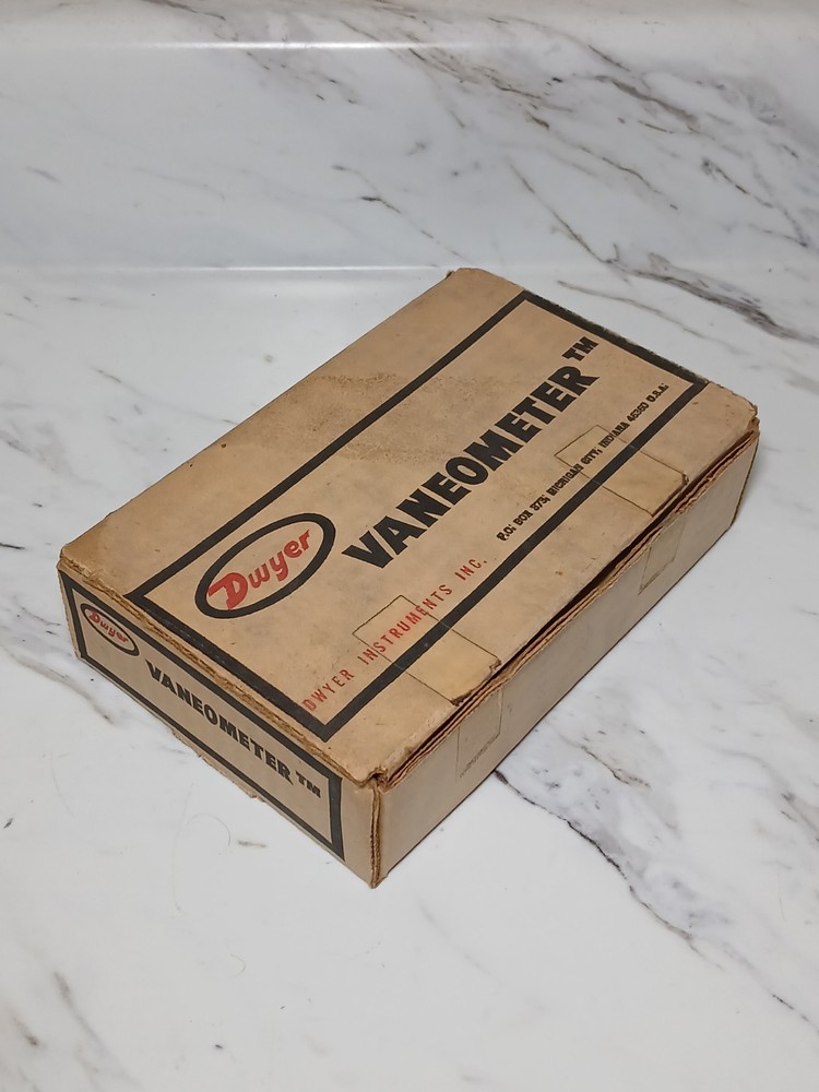 Vintage Dwyer Instruments 480 Vaneometer Swing Vane Anemometer In Box